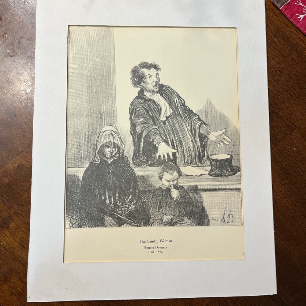 Honore Daumier Lithograph Print “This Saintly Woman” French Artist 1808-1879
